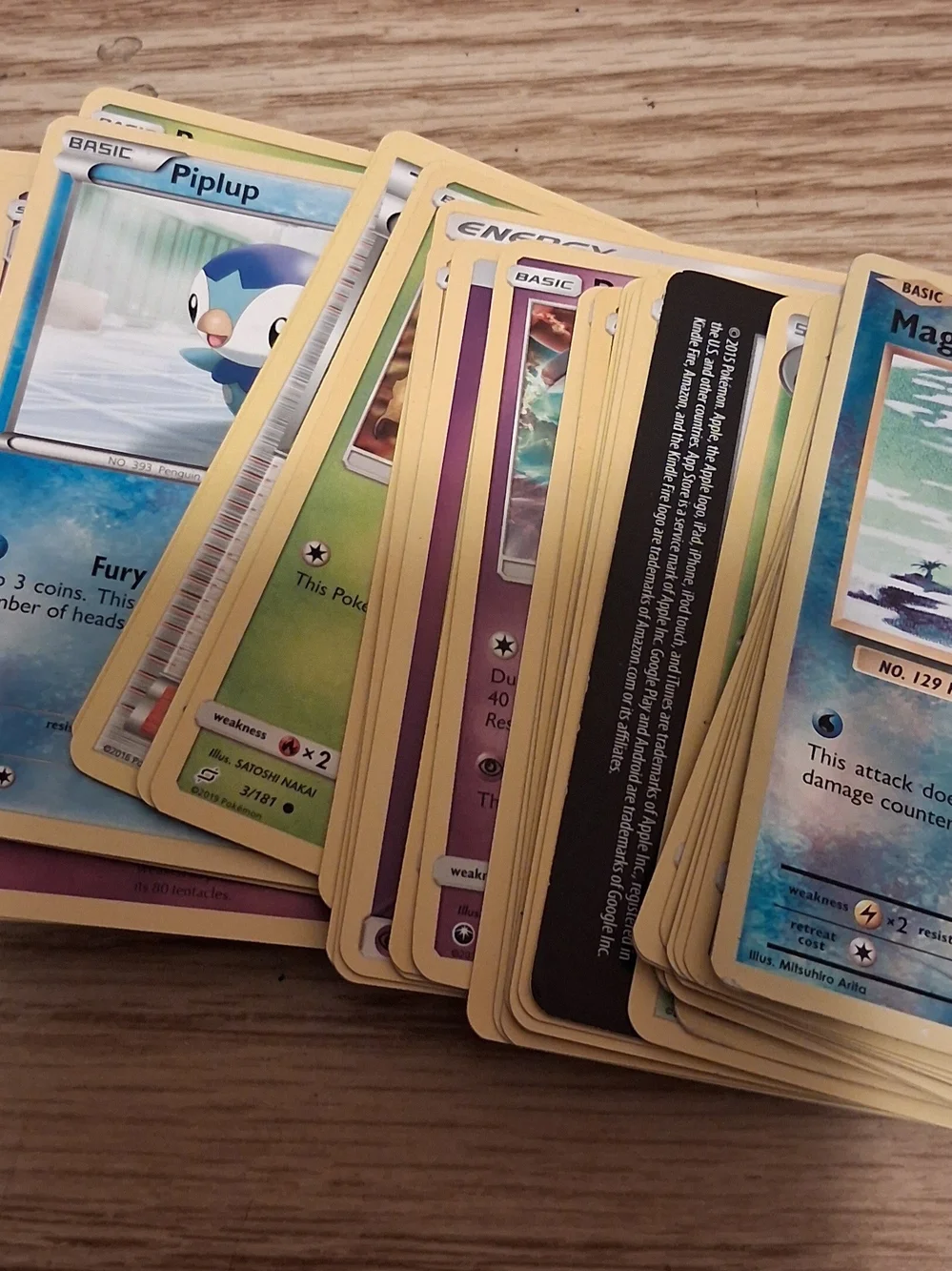 Lot of Pokemon 60 cards in very good condition, Magicarp only In Fair Condition